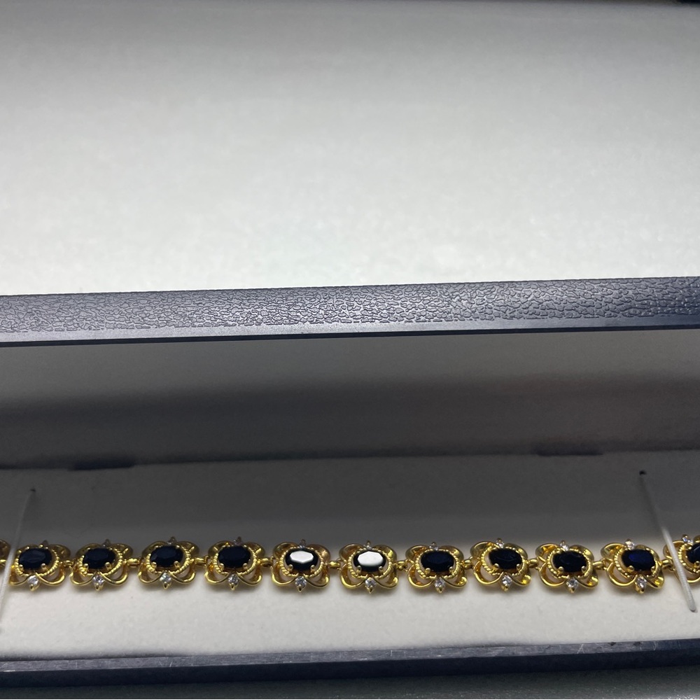 This is a gorgeous black onyx and CZ diamond bracelet